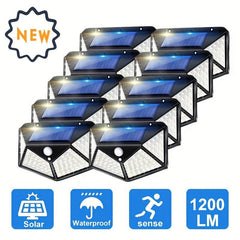 100LED Solar Wall Lamp Outdoor Waterproof Garden Light