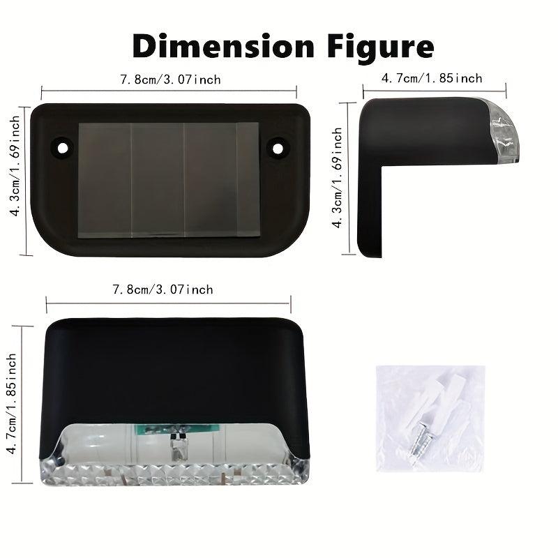 4pcs Solar Deck Lights Outdoor Waterproof Garden Balcony Villa Step Rail Lights
