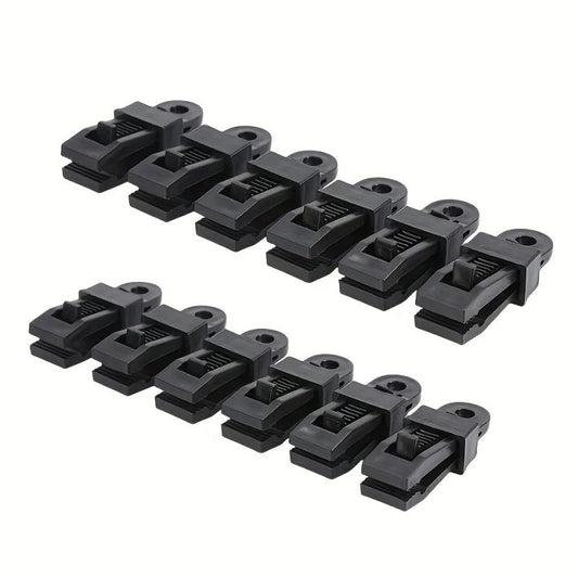 12pcs Awning Clamp Set Tent Snaps Hangers Camping Clips Tent Tighten Lock Grip