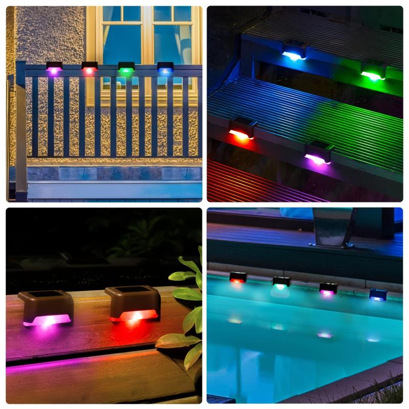 4 Pack Solar Deck Lights Outdoor Waterproof Led Solar Lights