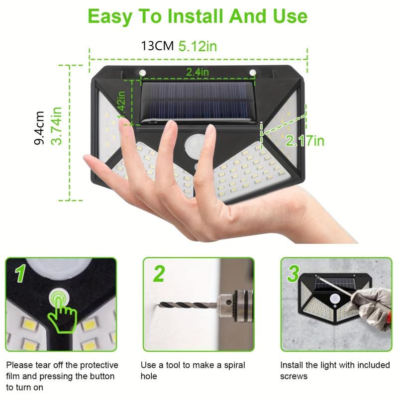 Solar Wall Lamp Outdoor Yard Light Human Body Induction Waterproof LED