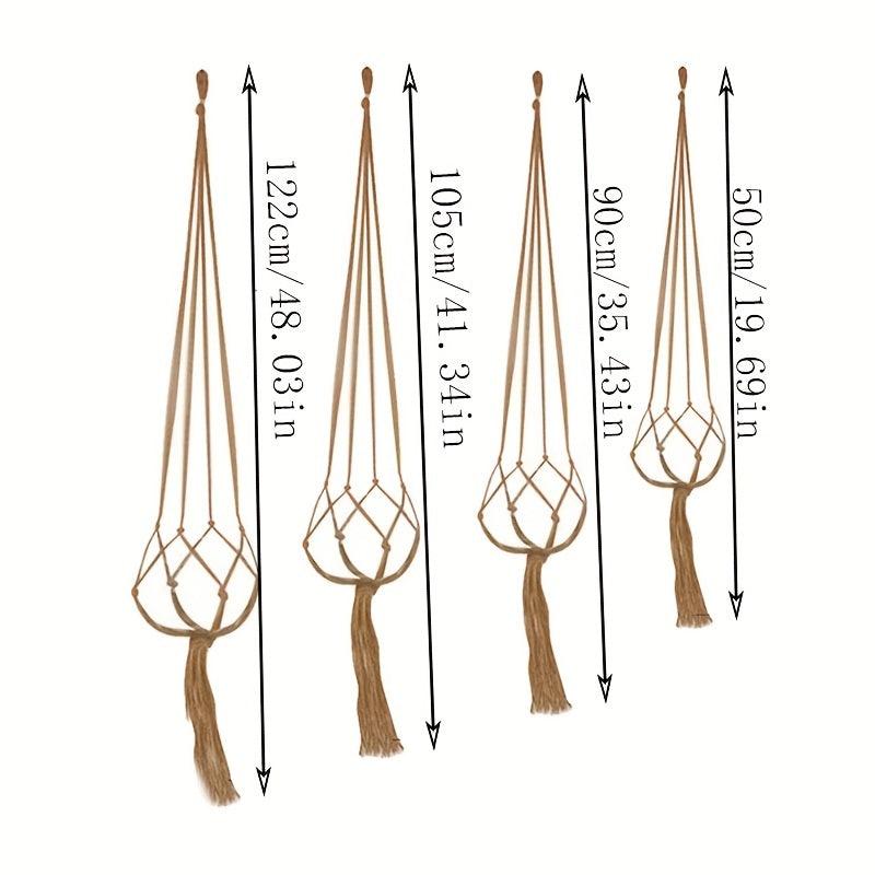 2pcs Vintage Hanging Flower Pots Holder With Hemp Rope