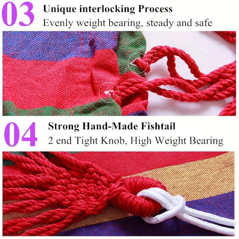 Outdoor Camping Hammock With Tree Straps Portable & Durable Holds 450lbs