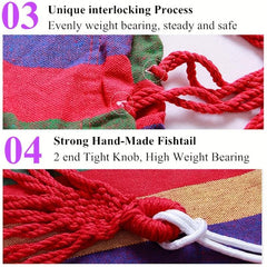 Outdoor Camping Hammock With Tree Straps Portable & Durable Holds 450lbs