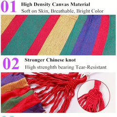 Outdoor Camping Hammock With Tree Straps Portable & Durable Holds 450lbs
