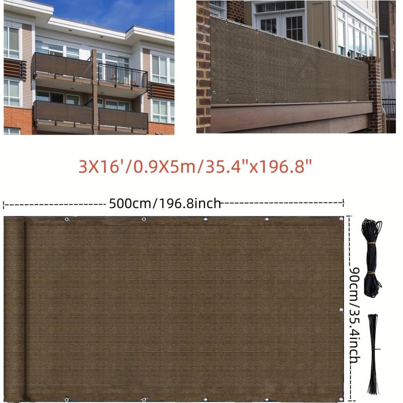 Brown Balcony Privacy Screen - Outdoor Windscreen Fencing