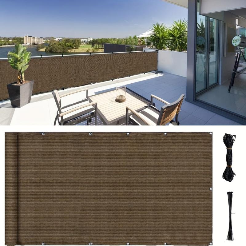 Brown Balcony Privacy Screen - Outdoor Windscreen Fencing