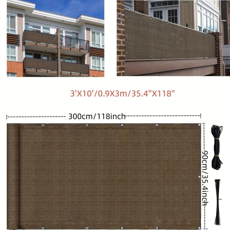 Brown Balcony Privacy Screen - Outdoor Windscreen Fencing