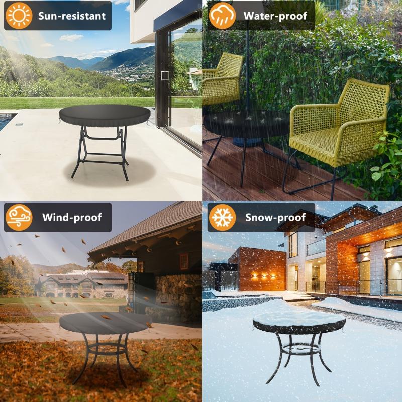 Waterproof 60-Inch Round Patio Furniture Cover