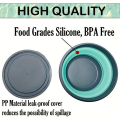 3 Piece Silicone Folding Lunch Box Set Portable Reusable for Picnics Camping