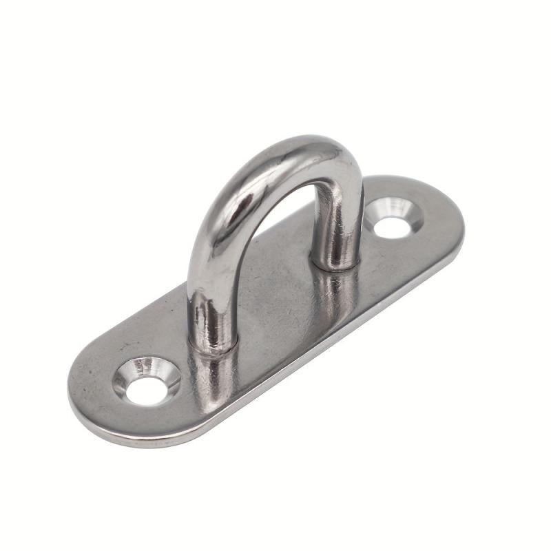 2pcs Oval Eye Plate With Hook 304 Stainless Steel Heavy Duty