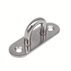 2pcs Oval Eye Plate With Hook 304 Stainless Steel Heavy Duty