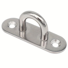 2pcs Oval Eye Plate With Hook 304 Stainless Steel Heavy Duty