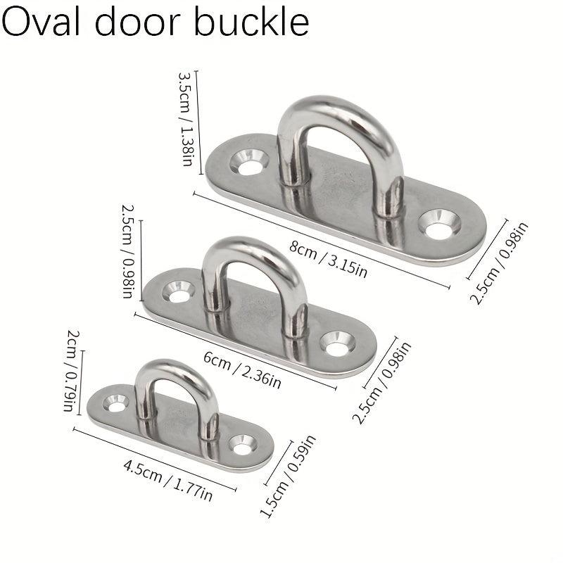 2pcs Oval Eye Plate With Hook 304 Stainless Steel Heavy Duty