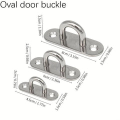 2pcs Oval Eye Plate With Hook 304 Stainless Steel Heavy Duty