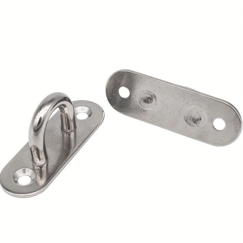 2pcs Oval Eye Plate With Hook 304 Stainless Steel Heavy Duty