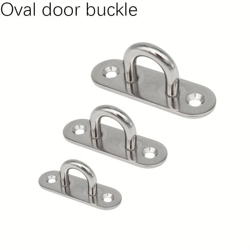 2pcs Oval Eye Plate With Hook 304 Stainless Steel Heavy Duty