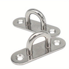 2pcs Oval Eye Plate With Hook 304 Stainless Steel Heavy Duty