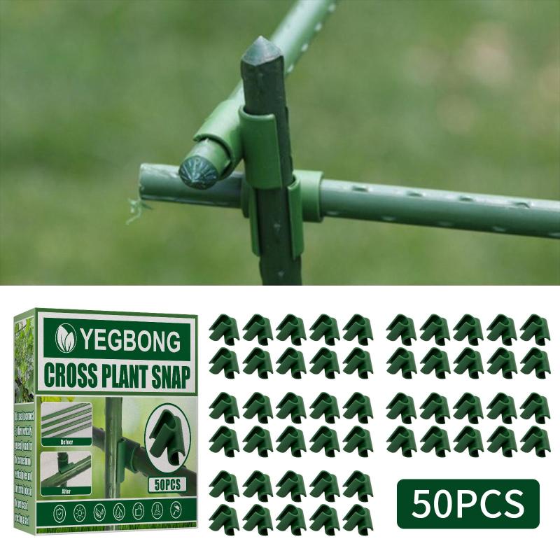 50pcs Cross Buckle Plant Support Gardening Pole Climbing Vine Frame