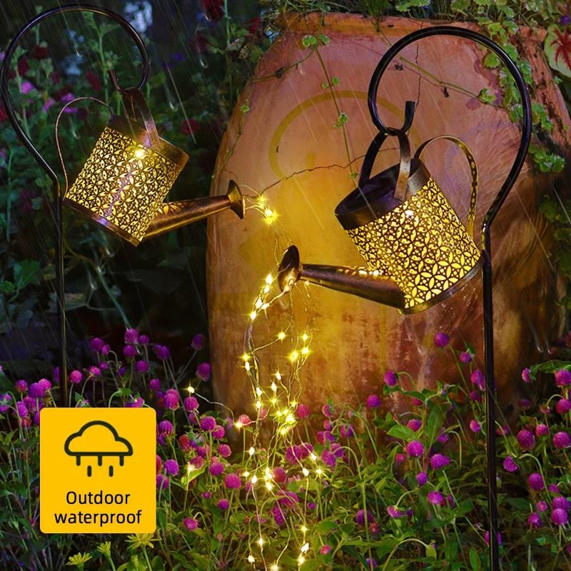 Solar Watering Can Light Garden Decorations Outdoor Waterproof Shower Lights