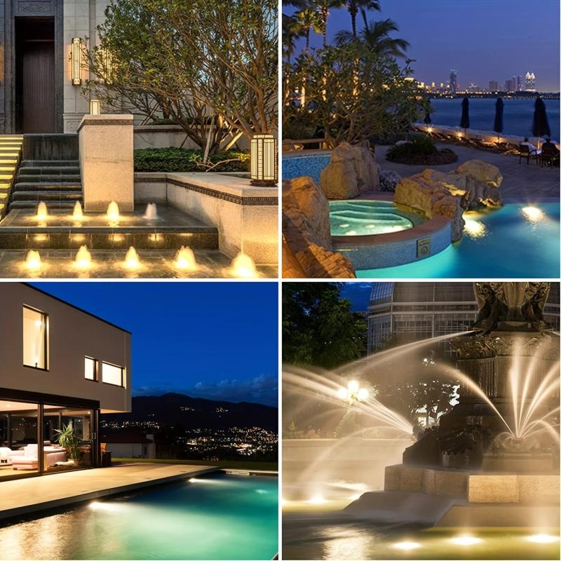 6LED Solar Spot Lights Outdoor Pond Light Waterproof Submersible Lamps