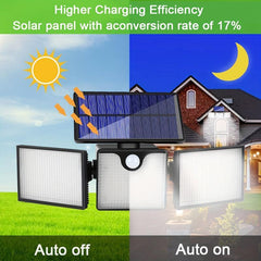 2pc 266LEDs Solar Outdoor Lights Ultra Bright Motion Sensor Lights