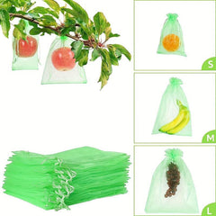 20pcs Fruit Protection Bags Drawstring Mesh for Trees