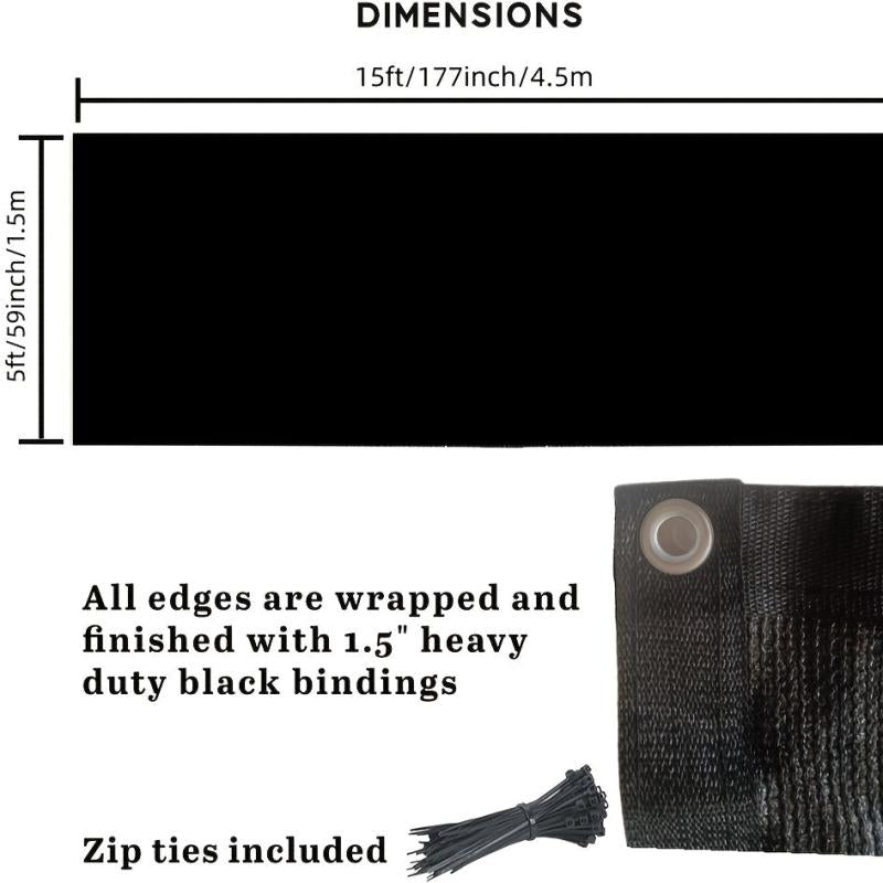 Privacy Fence Netting Screen Outdoor Shade Windscreen Mesh Fabric 6x15ft
