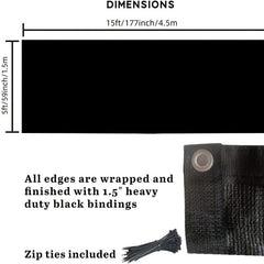 Privacy Fence Netting Screen Outdoor Shade Windscreen Mesh Fabric 6x15ft