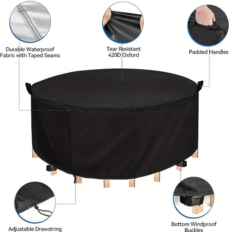 Round Patio Furniture Covers Waterproof Outdoor Table Chair Set Covers
