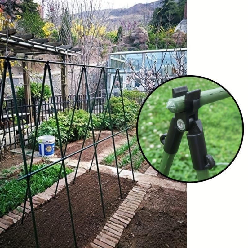 2pcs Plant Support Awning Pillar Clip Set Garden Steel Pip