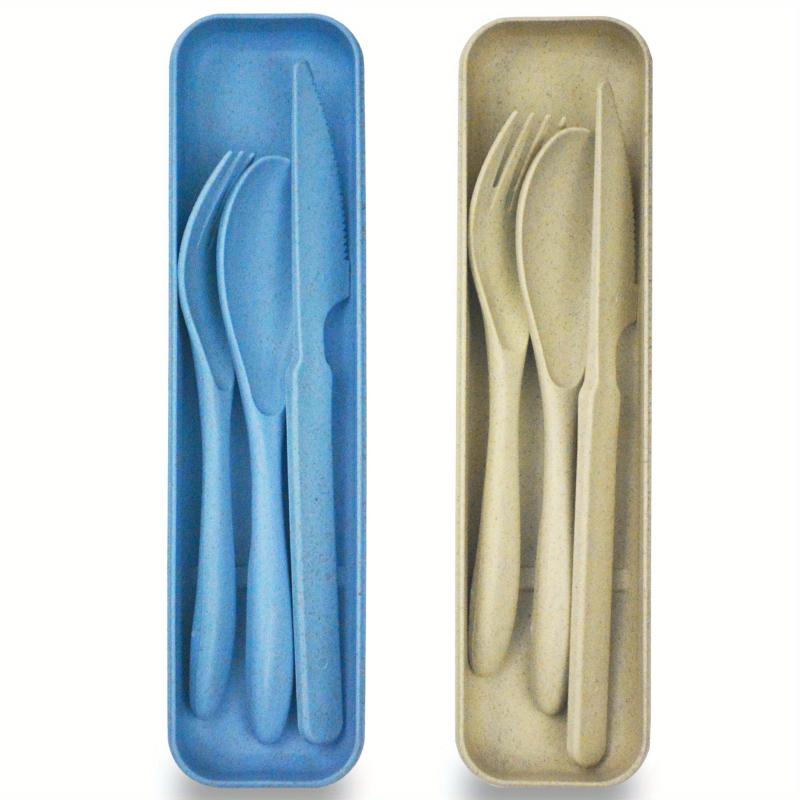 2 Packs Travel Cutlery Set With Case Portable Camping Cutlery