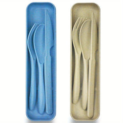 2 Packs Travel Cutlery Set With Case Portable Camping Cutlery