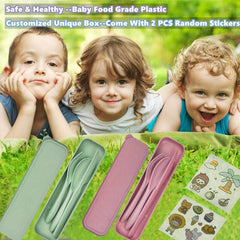 2 Packs Travel Cutlery Set With Case Portable Camping Cutlery