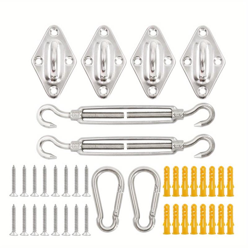 40pcs Sun Shade Hardware Kit for Rectangle Triangle Shade Sail Retractable