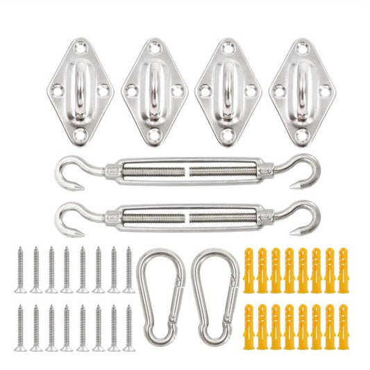 40pcs Sun Shade Hardware Kit for Rectangle Triangle Shade Sail Retractable