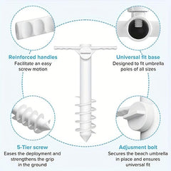 Summer Beach Umbrella Sand Anchor - Heavy Duty Outdoor Umbrella Base