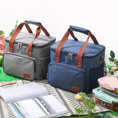 Reusable Double Layer Lunch Bag Insulated Lunch Box For Adult Work Picnic School