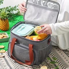 Reusable Double Layer Lunch Bag Insulated Lunch Box For Adult Work Picnic School