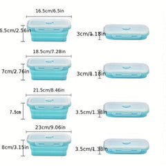 Portable Foldable Silicone Lunch Box Heat Resistant 4 Sizes Bowl Travel Food Sto