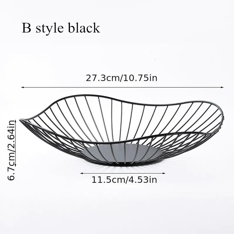 Modern Iron Fruit Basket Snack Storage Display Tray Picnic Basket
