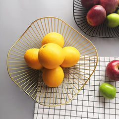 Modern Iron Fruit Basket Snack Storage Display Tray Picnic Basket