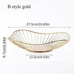 Modern Iron Fruit Basket Snack Storage Display Tray Picnic Basket