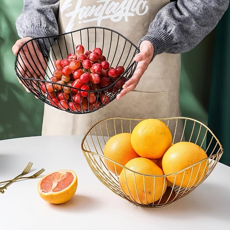 Modern Iron Fruit Basket Snack Storage Display Tray Picnic Basket