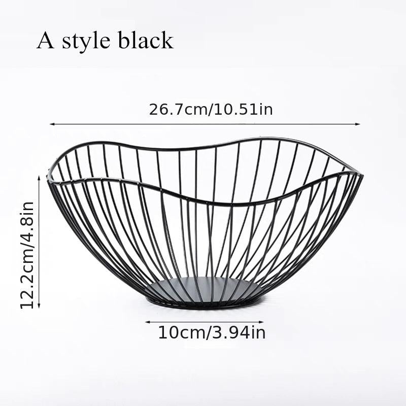 Modern Iron Fruit Basket Snack Storage Display Tray Picnic Basket
