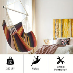 Hammock Chair Cotton Canvas Rope Outdoor Patio Furniture