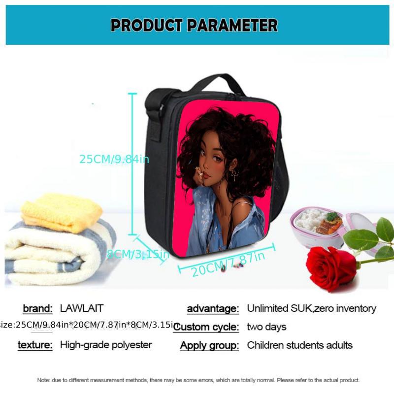 Cartoon Pink Insulated Lunch Box for Girls Lunch Bag