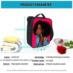 Cartoon Pink Insulated Lunch Box for Girls Lunch Bag