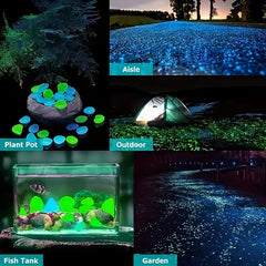 100pcs Luminous Resin Stones Glow Dark Rocks Succulent Garden