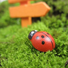 50pcs Mini Wooden Ladybug Stickers for Fairy Garden Dollhouse